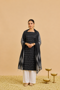 Rich cotton-printed designer suits paired with elegant chiffon dupatta.
