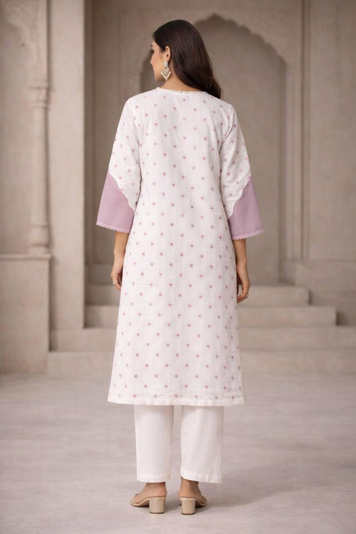 Butidaar Floral Chanderi Kurta