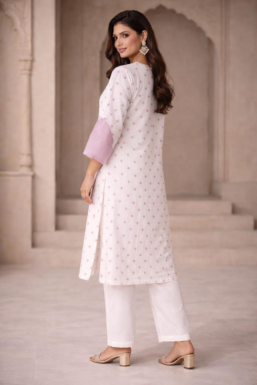 Butidaar Floral Chanderi Kurta