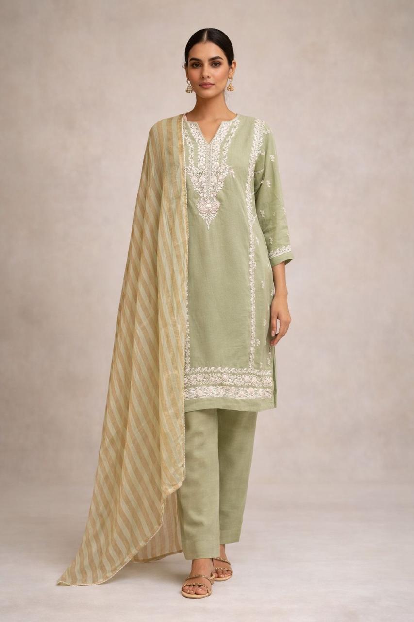 Sage Green Georgette Suit
