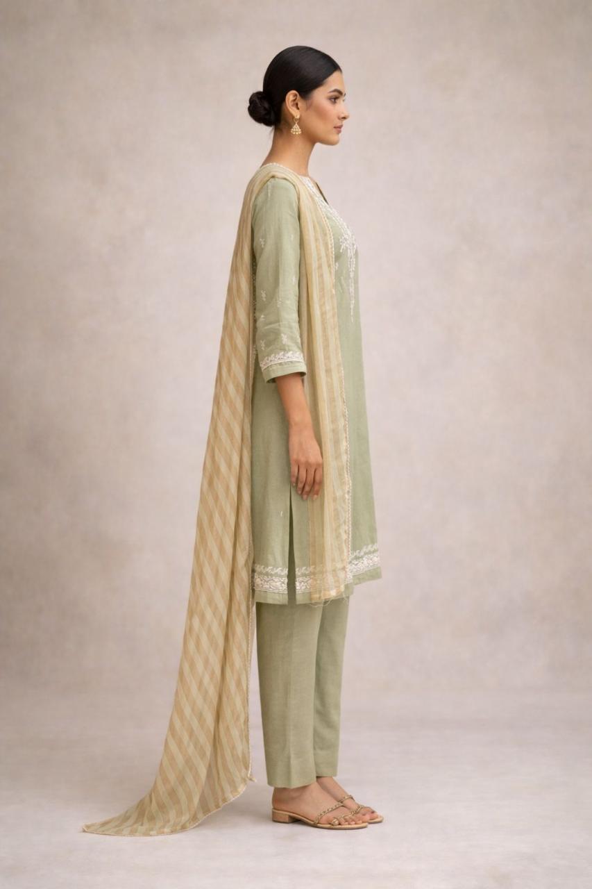 Sage Green Georgette Suit