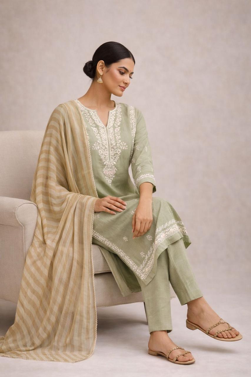 Sage Green Georgette Suit